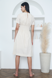 Nelrose Waisted Linen Dress Malt