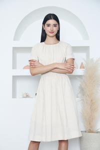 Nelrose Waisted Linen Dress Malt