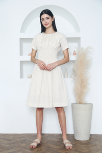 Nelrose Waisted Linen Dress Malt