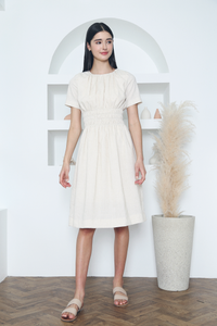 Nelrose Waisted Linen Dress Malt