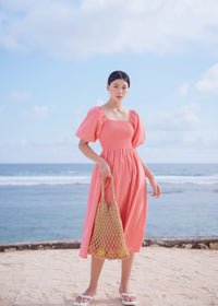 Tezza Linen Maxi Dress Pink (Restock)