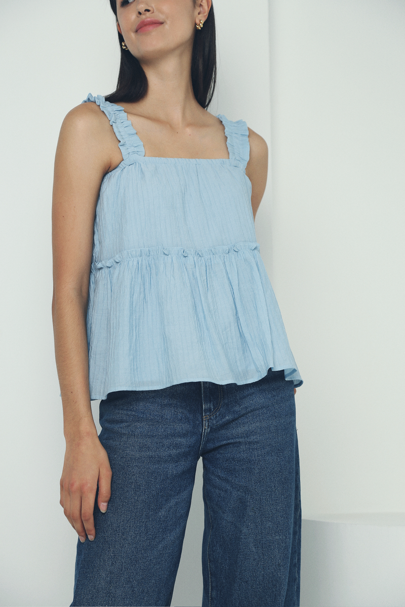 Rollie Textured Babydoll Blue