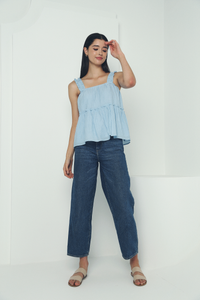 Rollie Textured Babydoll Blue