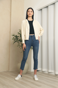 Terry Hooded Knit Cardigan Cream (Restock)