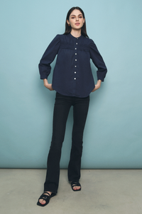 Valentino Pleat Shirt Navy