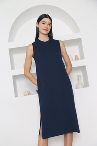 Via Muscle Tee Dress Navy (Restock)