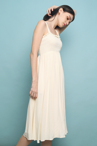 Vion Smocked Babydoll Dress Malt