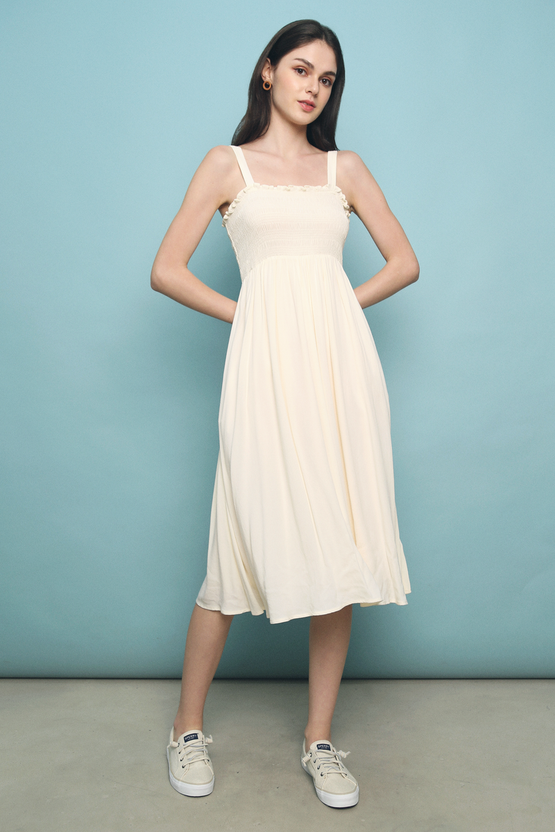 Vion Smocked Babydoll Dress Malt