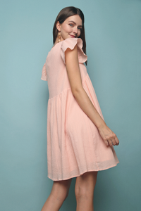 Viv Flutter Dress Powder Pink