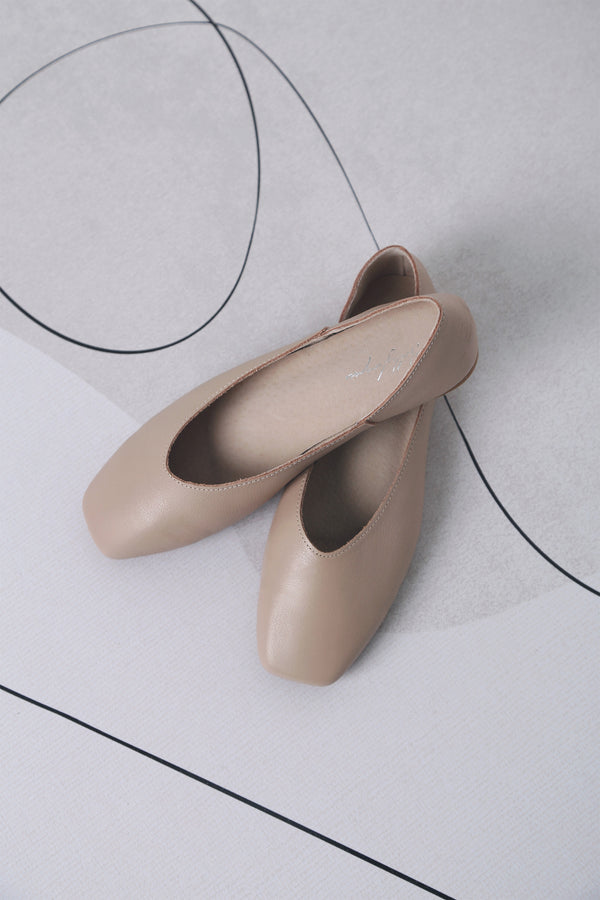 Mollie Leather Flats Nude Blush (Backorder)