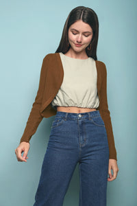 Yoona Cropped Cardigan Caramel