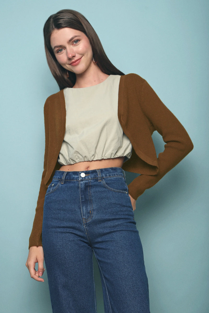 Yoona Cropped Cardigan Caramel
