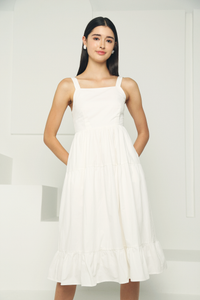Miu Cotton Midi Dress White